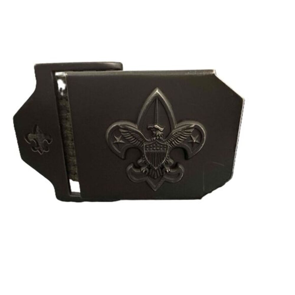 Boy Scouts Of America Belt Metal Buckle Black Scouting Emblem Adjustable 31 Inch